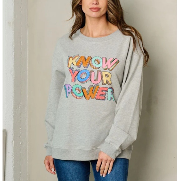 "The Jess" Know Your Power Graphic Sweatshirt - Picture 2 of 4
